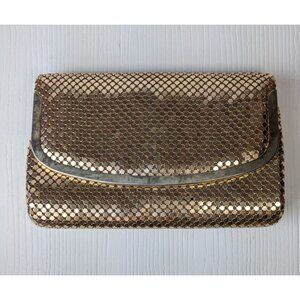 Vintage Genie Gold Polished Metal Mesh Purse Handbag clutch no strap